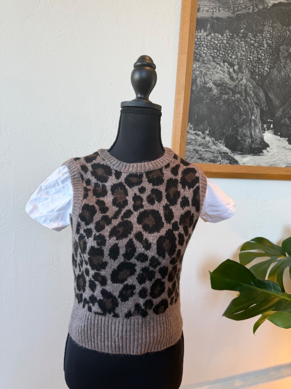 Leopard sweater vest